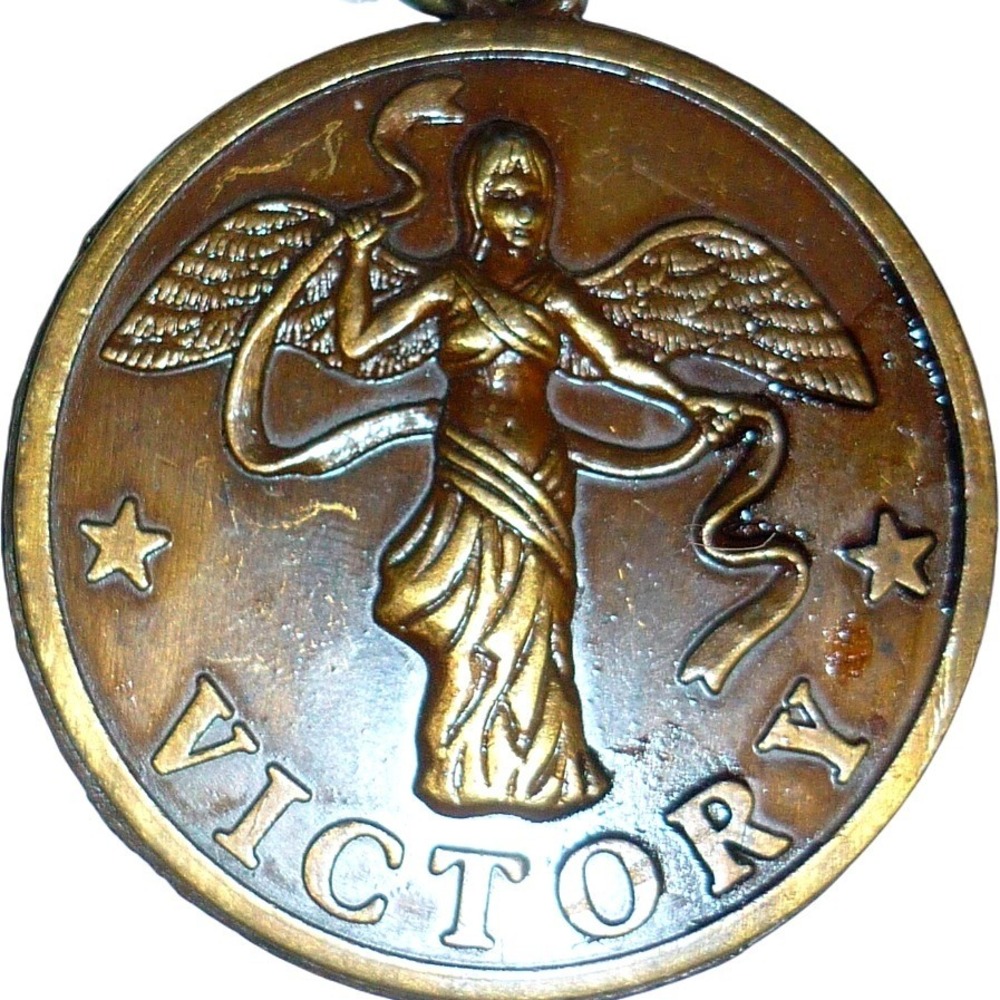 Royal Caribbean Cruise Line Victory Medal Bronze Tone Angel Winged Figure Ribbon